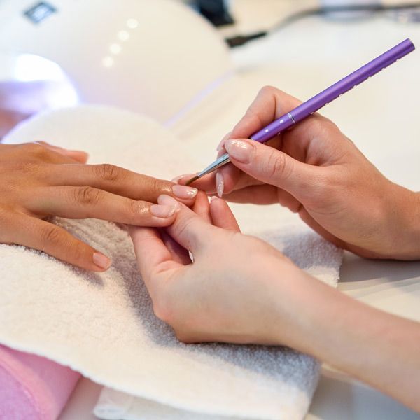 Nail salon station at Market Place Center in Bryant, Arkansas