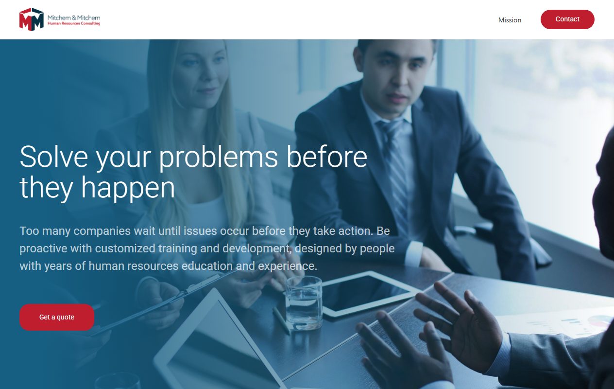 Mitchem and Mitchem website built by Lingo, Little Rock human resources consulting web design