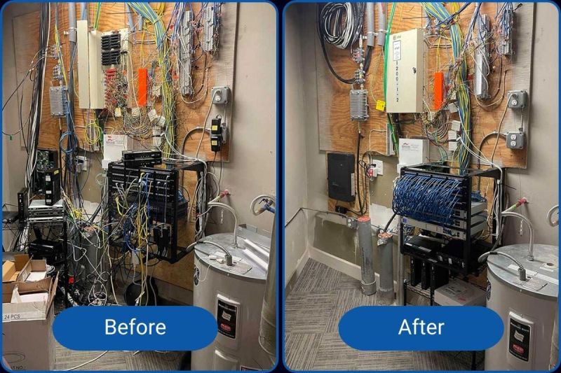 Network Closet Before and After