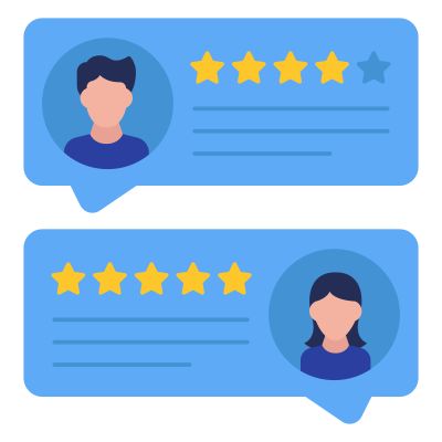 graphic of a 4 and 5 star review